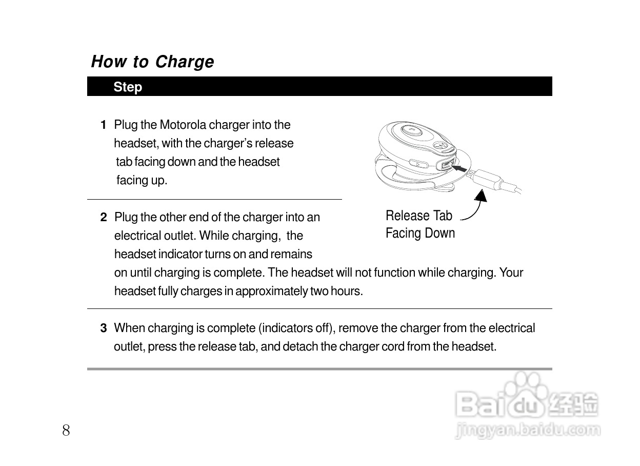 摩托罗拉HS850蓝牙耳机使用说明书:[2]