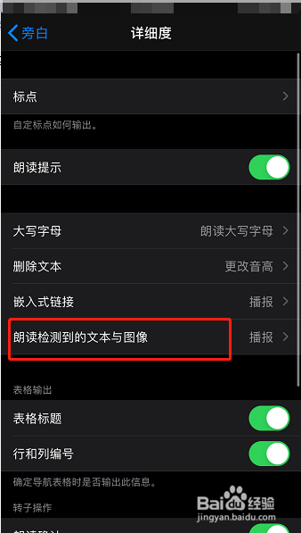 苹果手机怎么设置旁白朗读检测到的文本与图像