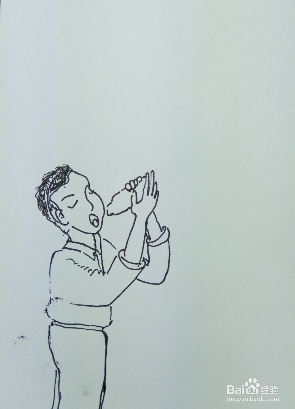 怎样画简笔画“爱喝饮料的小孩