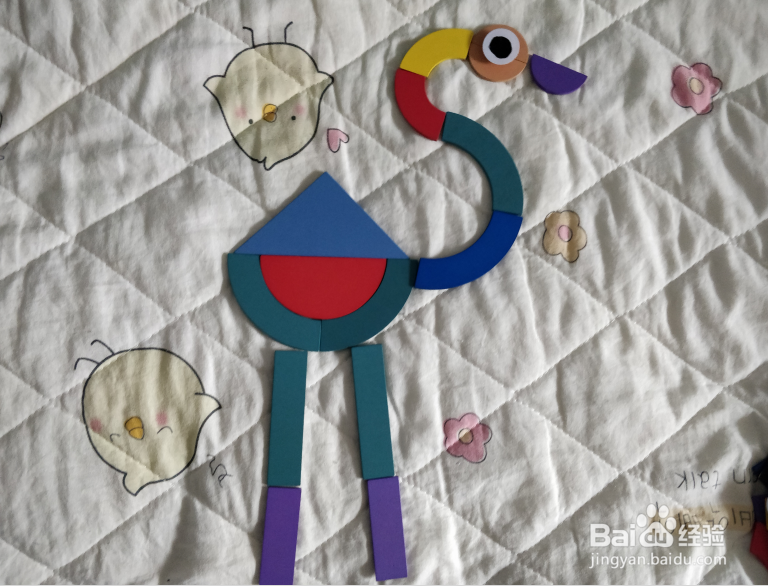 站着的火烈鸟用幼儿积木怎么拼？