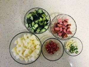 时蔬炒火腿饭