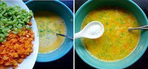 苦瓜胡萝卜蛋饼的做法