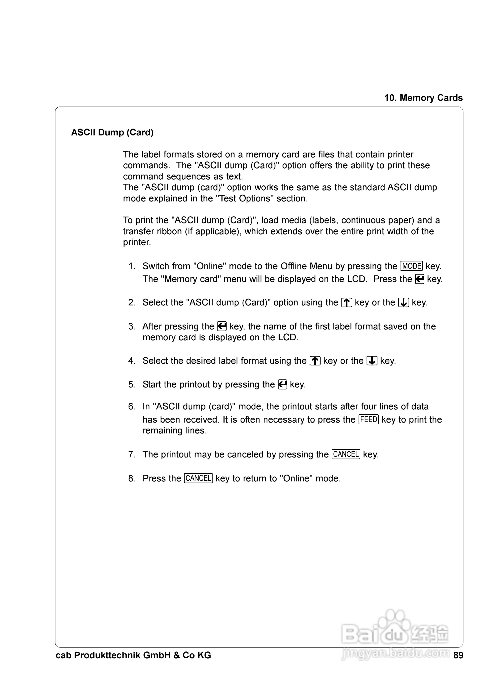 cab A8300打印机使用说明书:[9]