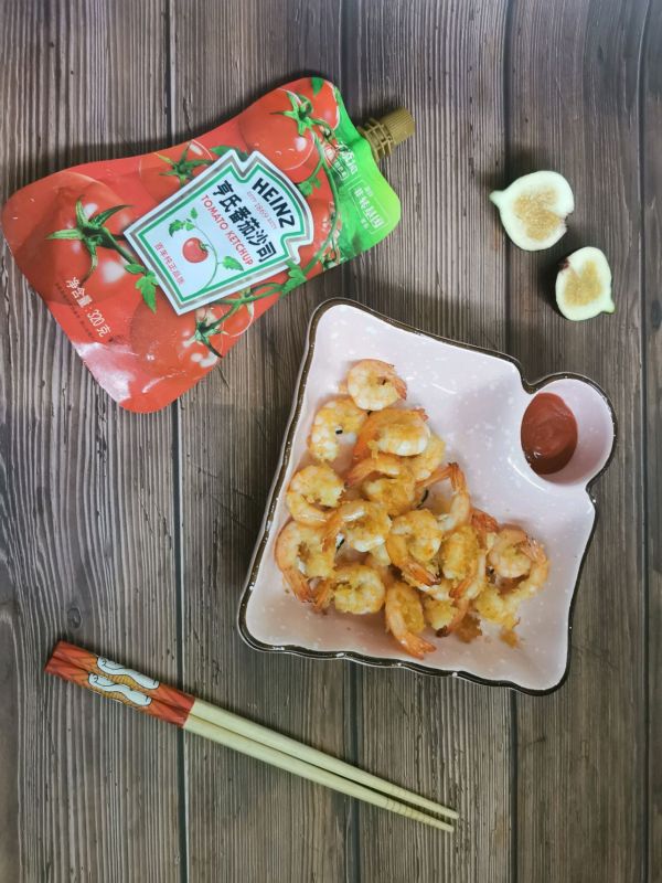 香煎蛋白基围虾