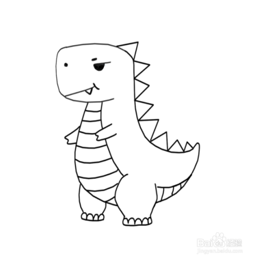 怎么画恐龙简笔画