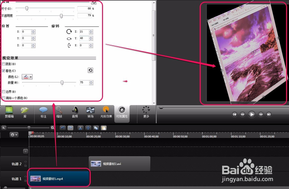 camtasia studio录屏软件 “复制可视化属性”