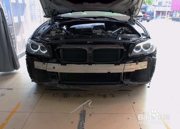 白色珍珠宝马-5系改大灯，简直面目全非了