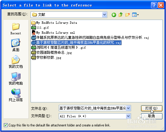 如何在Endnote题录中添加pdf附件
