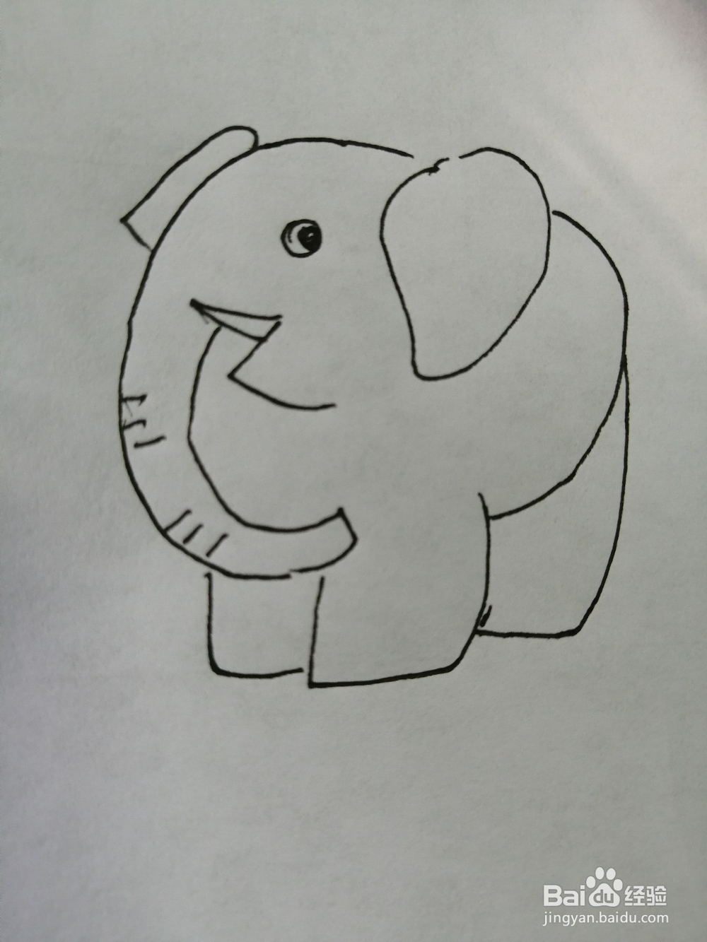 怎么画简笔画可爱的大象