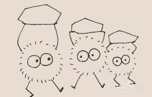 如何教孩子画可爱的小煤球简笔画