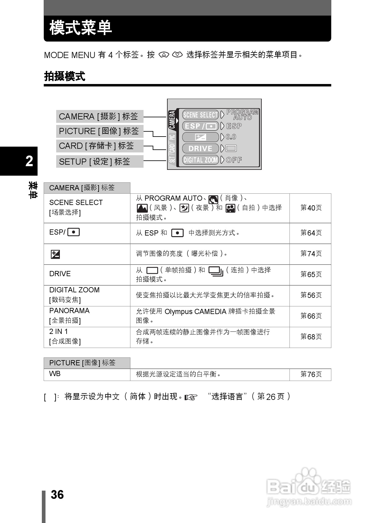 Olympus奥林巴斯X-200数码相机说明书:[4]