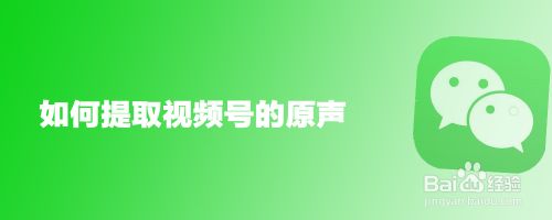 如何提取视频号的原声
