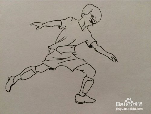 踢足球的男孩简单画法