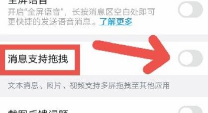 钉钉怎么开启消息支持拖拽