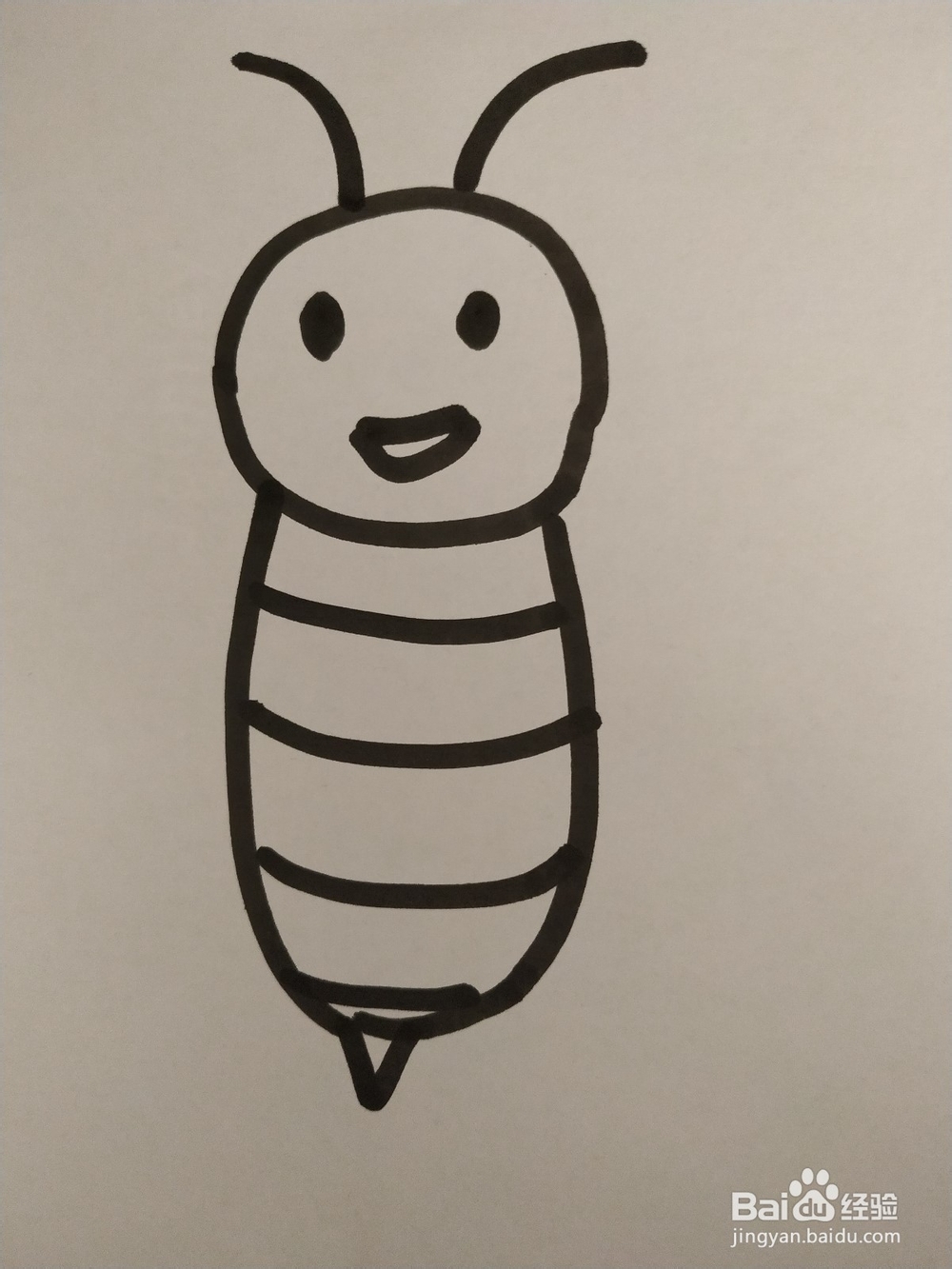 蜜蜂的简笔画技法一。