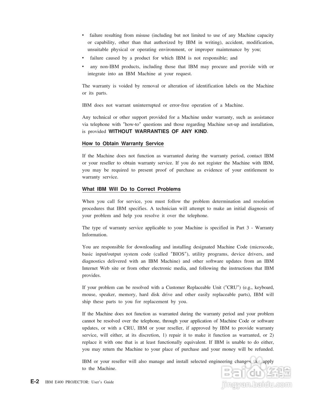 IBM E400投影机说明书:[5]