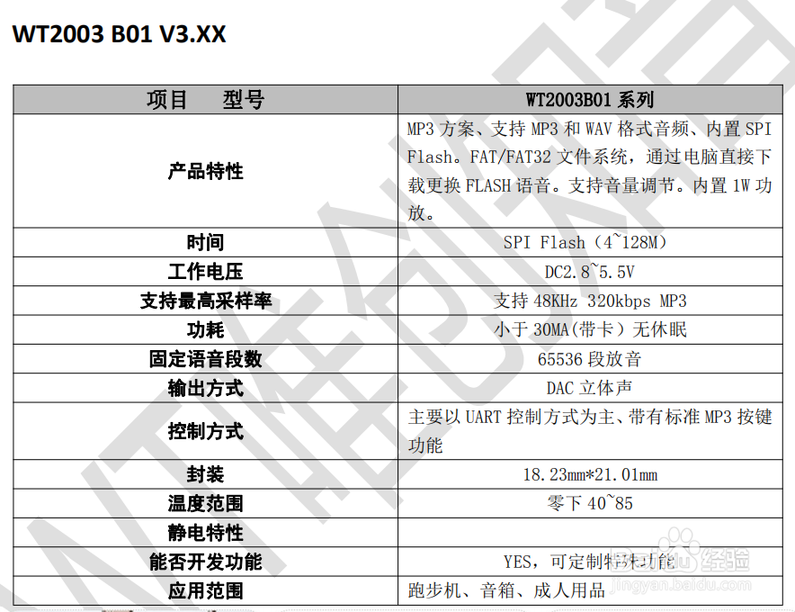 语音芯片、语音IC选型表