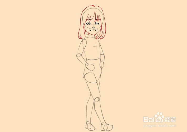 怎么画卡通小女孩