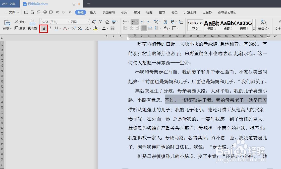 wps字体加黑怎么设置
