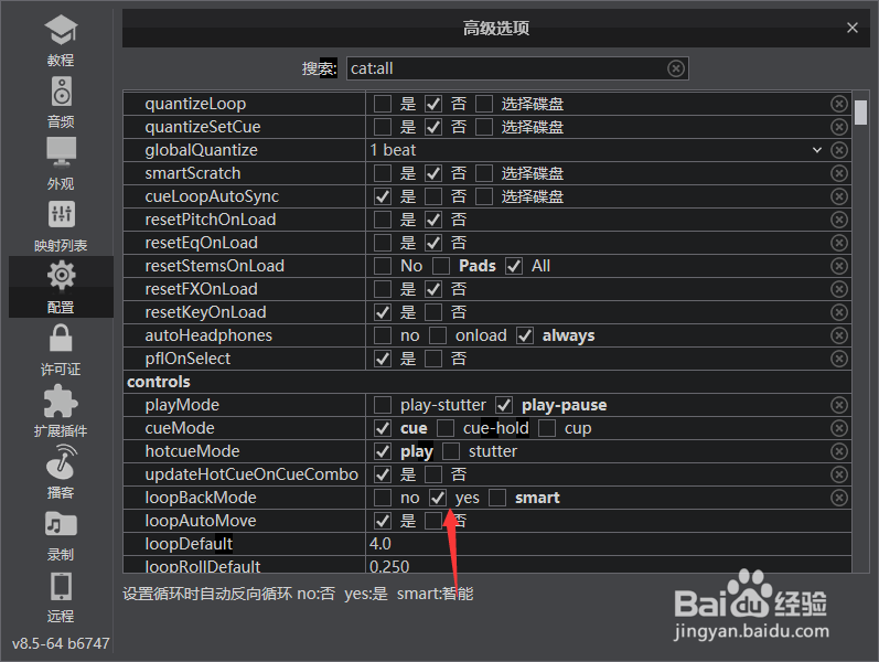 VirtualDJ 2021怎么设置循环时自动方向循环为是