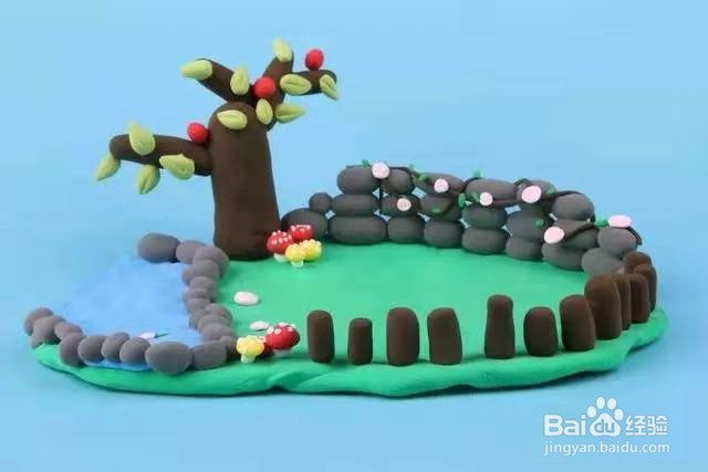 用粘土做小院草地