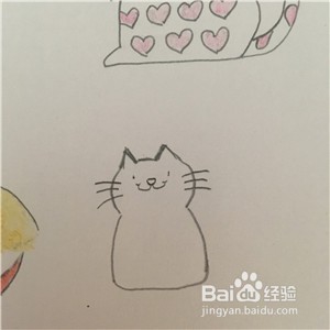 怎么画一只波浪条纹小猫