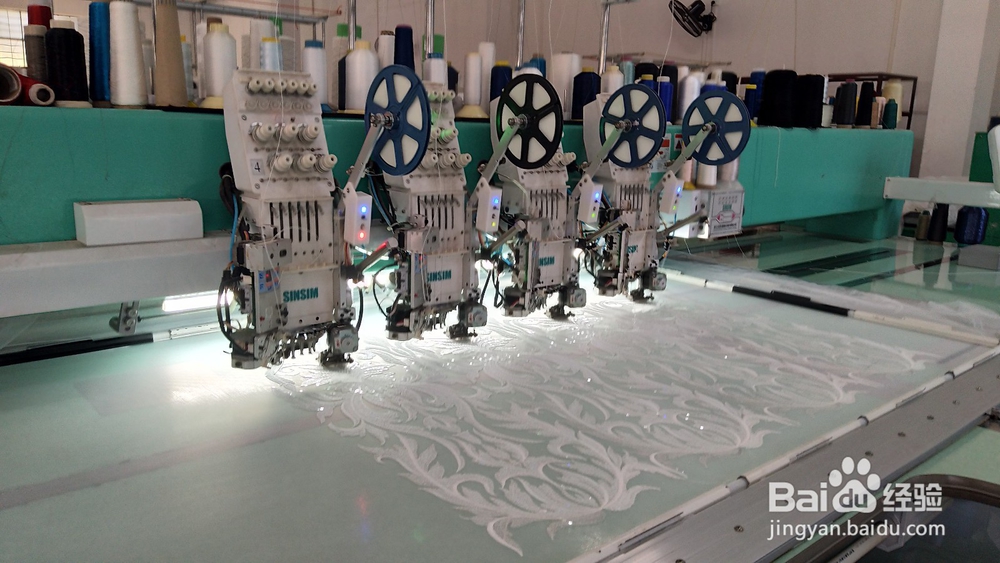 婚纱面料-电脑绣花面料生产流程