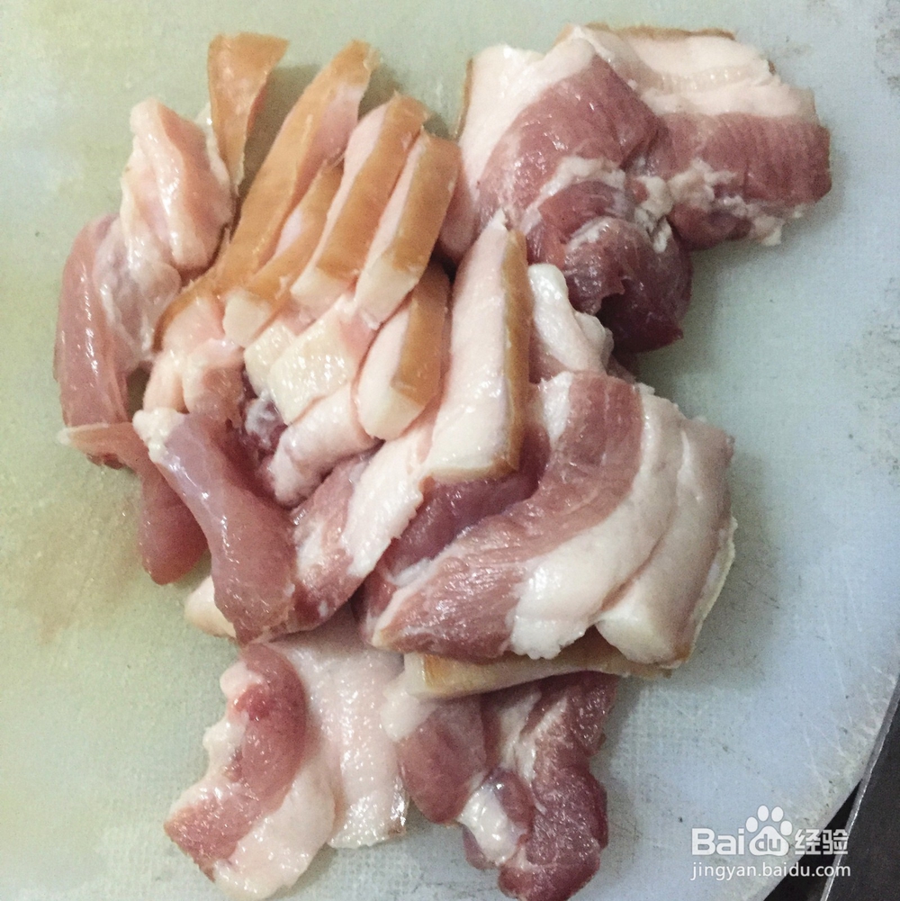 蚝油五花肉片炒四季豆