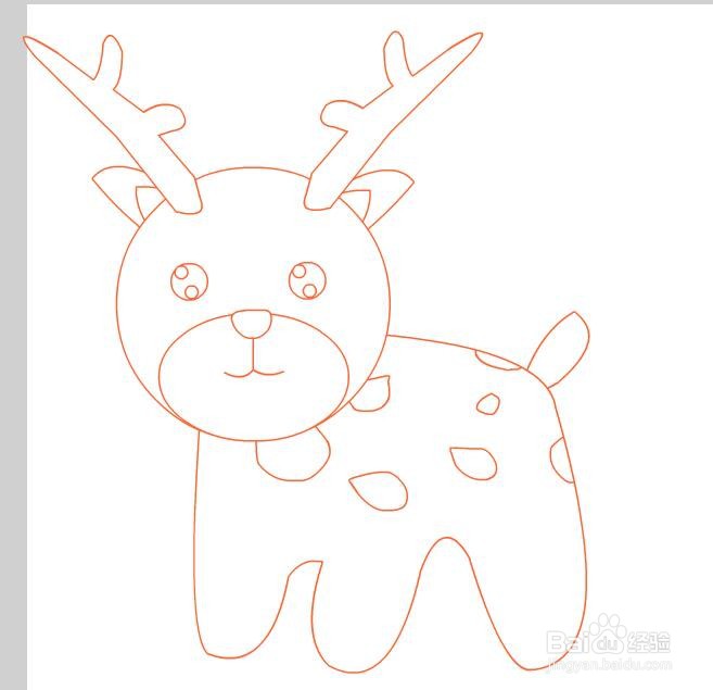 flash如何绘制一只卡通小鹿