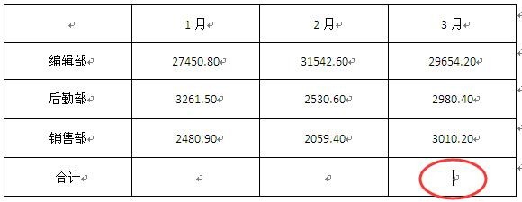 word表格中数据的排序、计算和使用函数