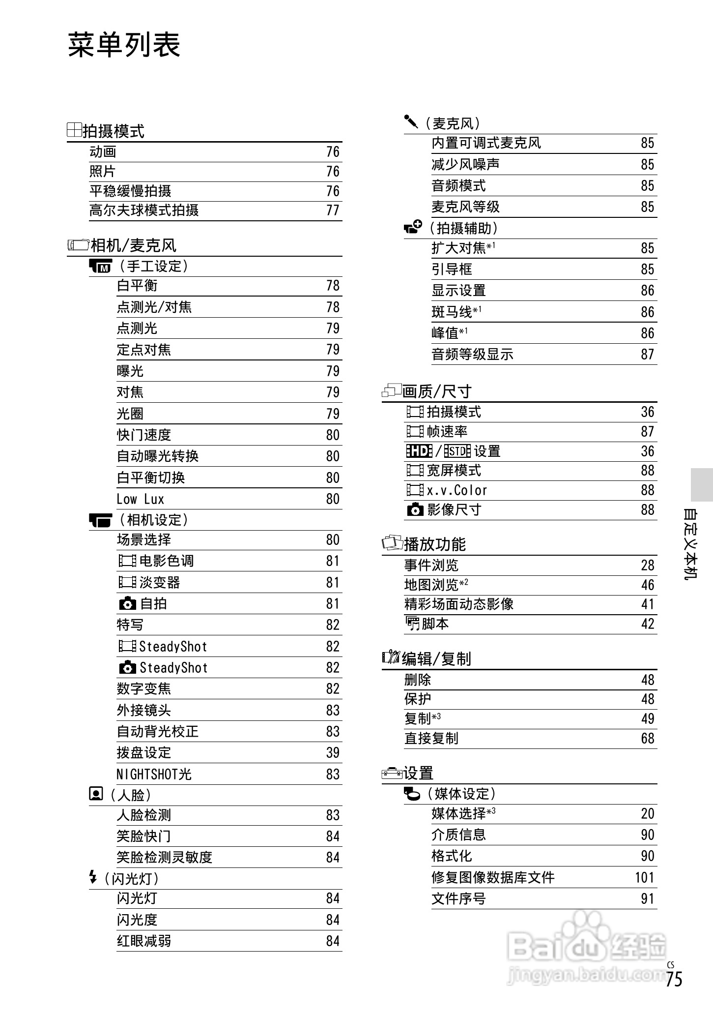 索尼HDR-CX560E数码相机使用说明书:[8]