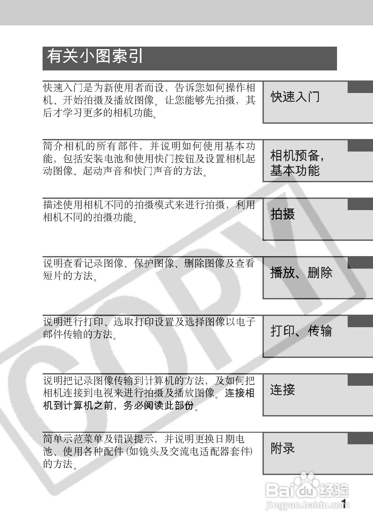 佳能PowerShot A60数码相机使用说明书:[1]