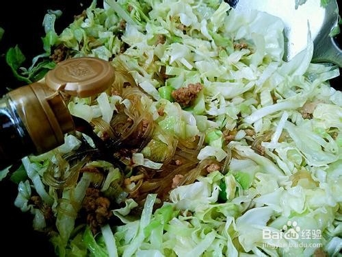 肉末粉丝炒圆白菜