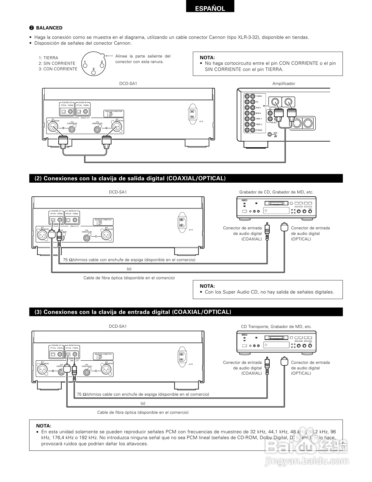 天龙DCD-SA1型CD播放机使用说明书:[3]