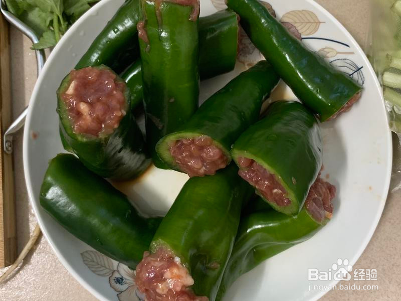 青椒塞肉的做法