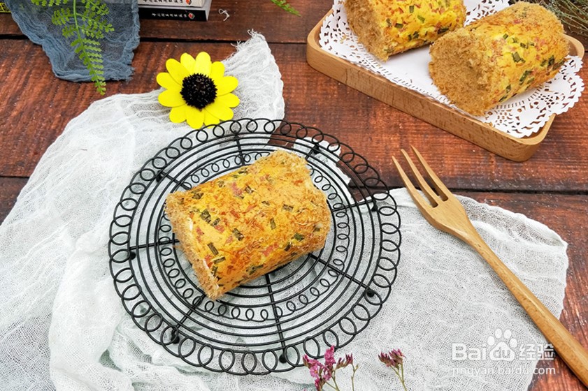 带你做葱香肉松蛋糕卷