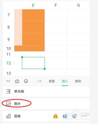 手机WPS表格中如何插入图片