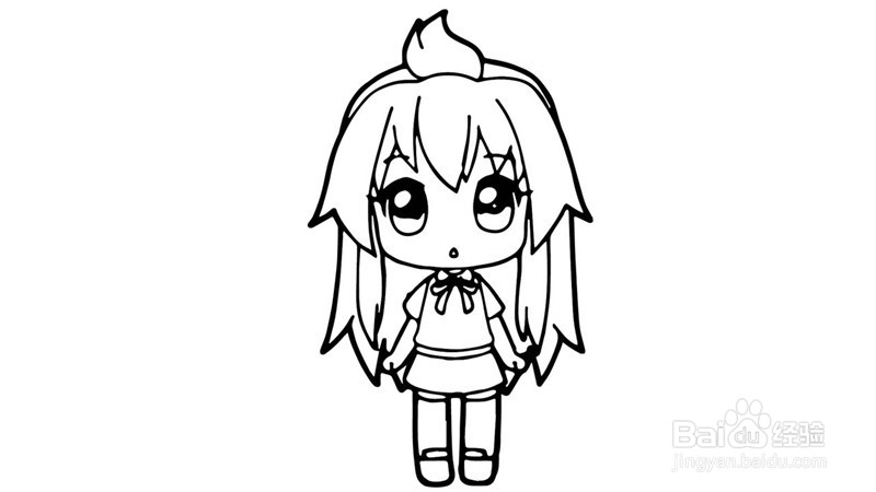 萌萌哒小女生简笔画
