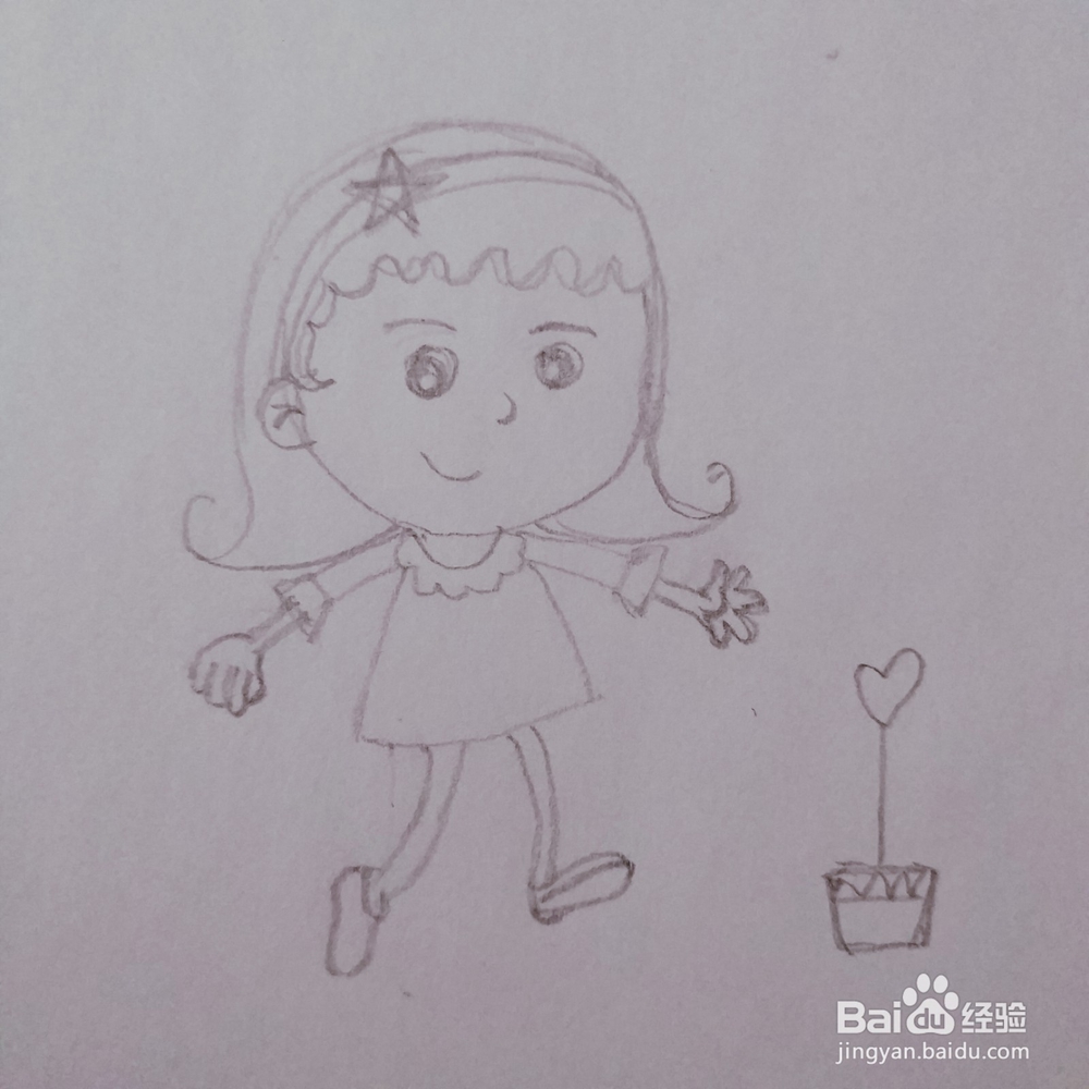 简笔画62：卡通可爱女孩