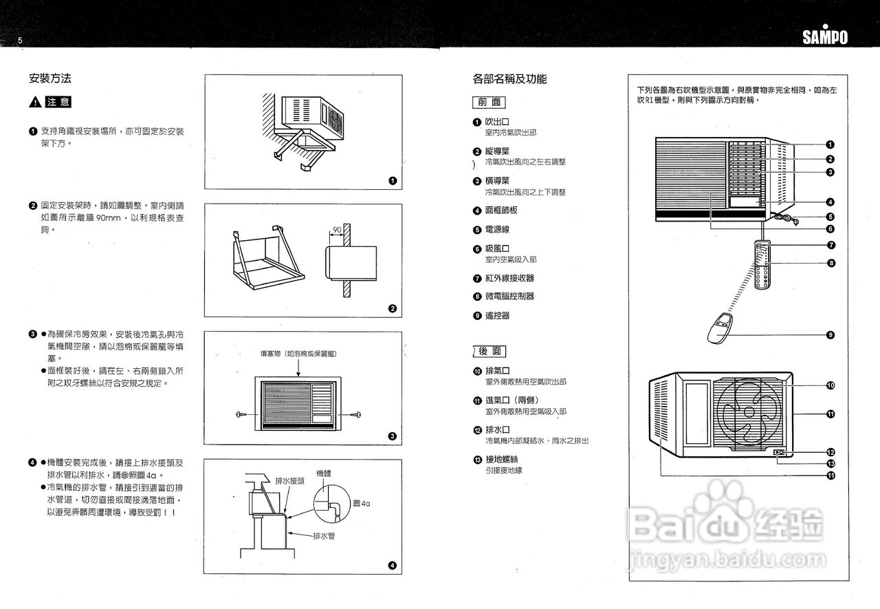 声宝AW-D56BR1窗型冷气机说明书
