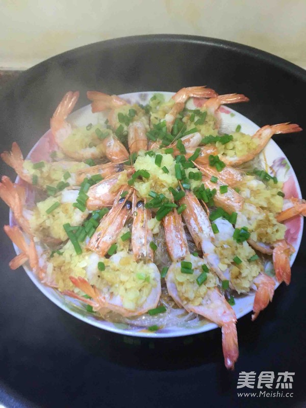 香蒜蒸虾的做法