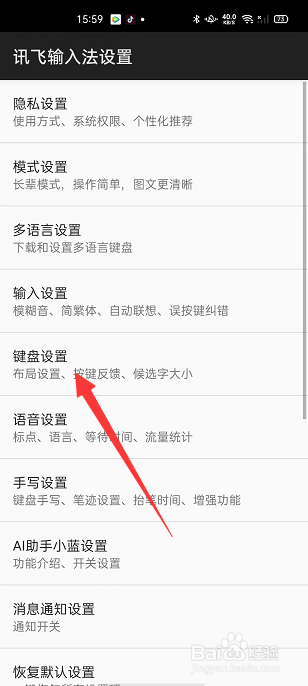 讯飞输入法怎么开启横屏时满屏