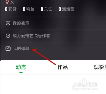 爱奇艺怎么查看自己发了多少弹幕