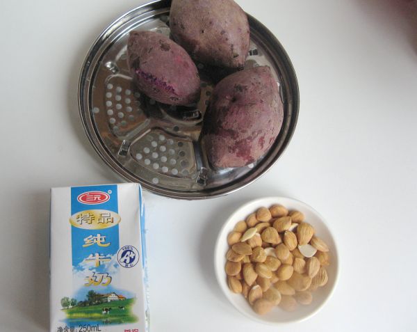 紫薯牛奶杏仁糊