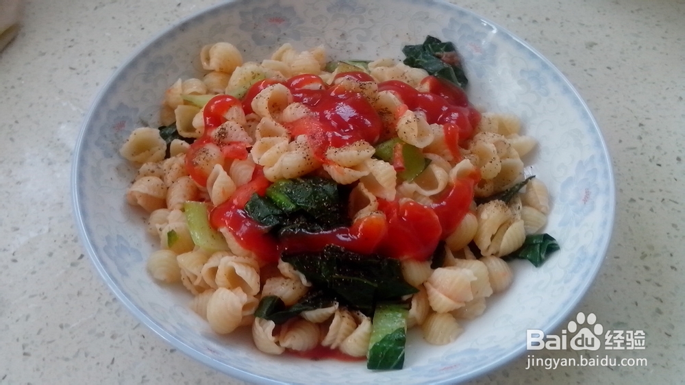意式番茄青菜炒贝壳粉