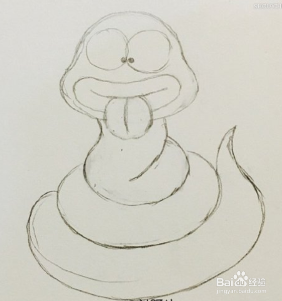 如何画一只三头蛇图片