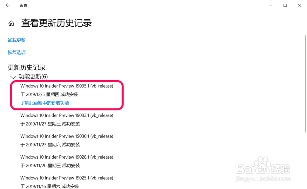 Windows 10 20H1快速预览版19035更新教程