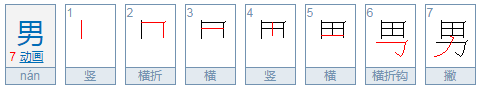 男人的男在田字格里怎么写