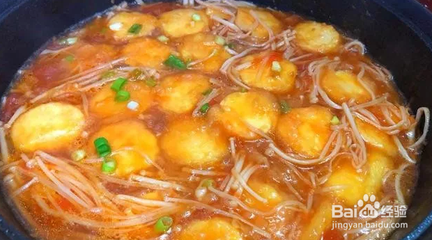 金针菇日本豆腐的家常做法