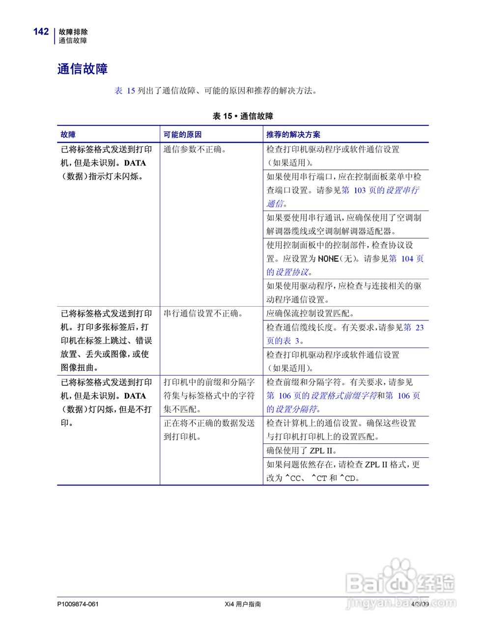 斑马110Xi4打印机使用说明书:[15]